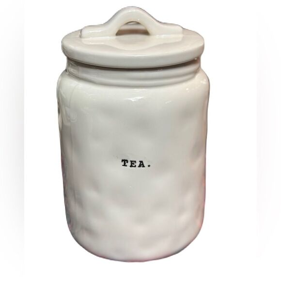 Rae Dunn Typewriter‎ Font Tea Canister - Picture 1 of 5